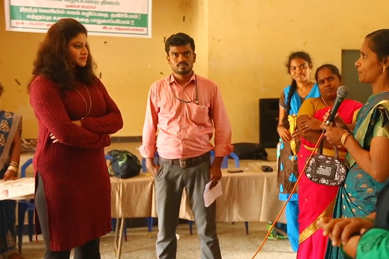 Indian women gathered together in solidarity